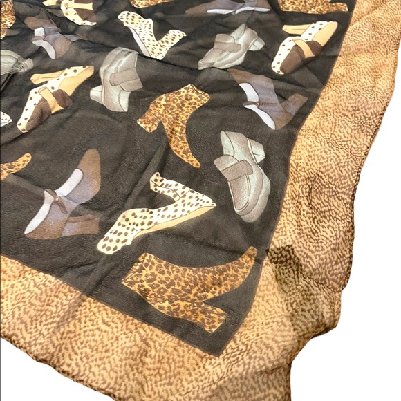 Echo Silk Leopard print shoes boots print scarf - Picture 7 of 12